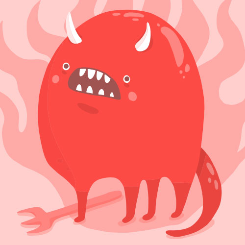 Burn in Hell – Cute devil illustration