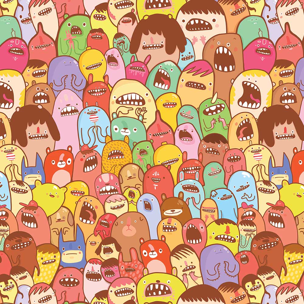 Many happy faces - Pattern design